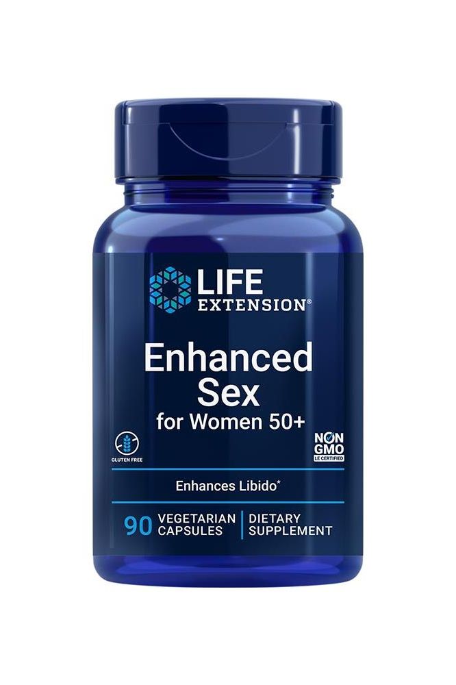 Life Extension Enhanced Sex for Women 50+, 90 vegetarian capsules, supports libido and sexual health.
