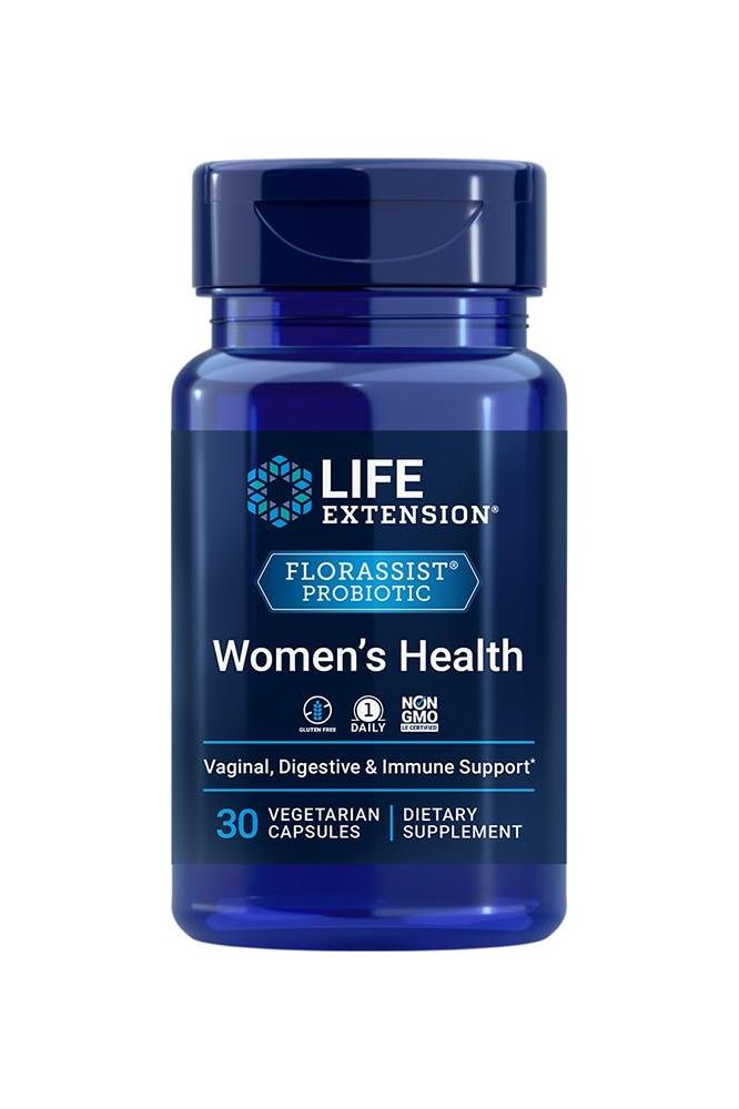 Life Extension FLORASSIST Probiotic Women's Health - 30 vegetarian capsules for vaginal and digestive support.