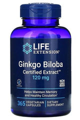 Life Extension - Ginkgo Biloba, Certified Extract, 120mg - 365 vcaps - Nutri.se