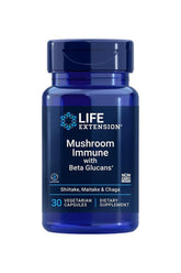 Life Extension Mushroom Immune with Beta Glucans, 30 vegetarian capsules for immune support.