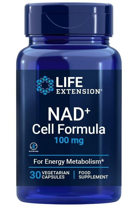 Life Extension NAD+ Cell Formula 100 mg, 30 vegetarian capsules for energy metabolism supplement. Life Extension NAD+ Cell Formula 100 mg, 30 vegetarian capsules for energy metabolism supplement.
