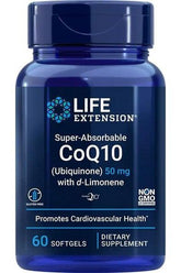 Life Extension - Super-Absorbable CoQ10 (Ubiquinone) with d-Limonene, 100mg - 60 softgels - Nutri.se