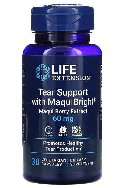 Life Extension - Tear Support with MaquiBright (Maqui Berry Extract), 60mg - 30 vcaps - Nutri.se