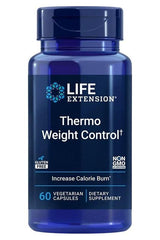 Life Extension Thermo Weight Control bottle with 60 vegetarian capsules for calorie burning and fat loss.