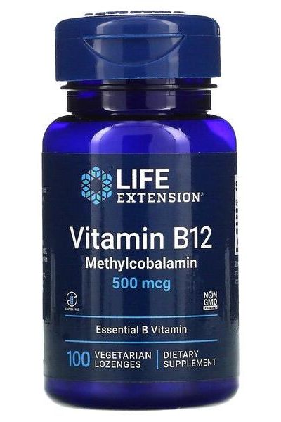 Life Extension - Vitamin B12 Methylcobalamin, 500mcg - 100 vegetarian lozenges - Nutri.se