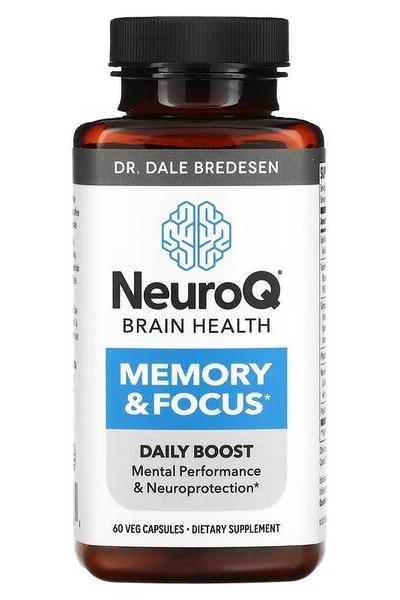 NeuroQ Brain Health by Dr. Dale Bredesen, a dietary supplement for memory and focus support, 60 veg capsules.