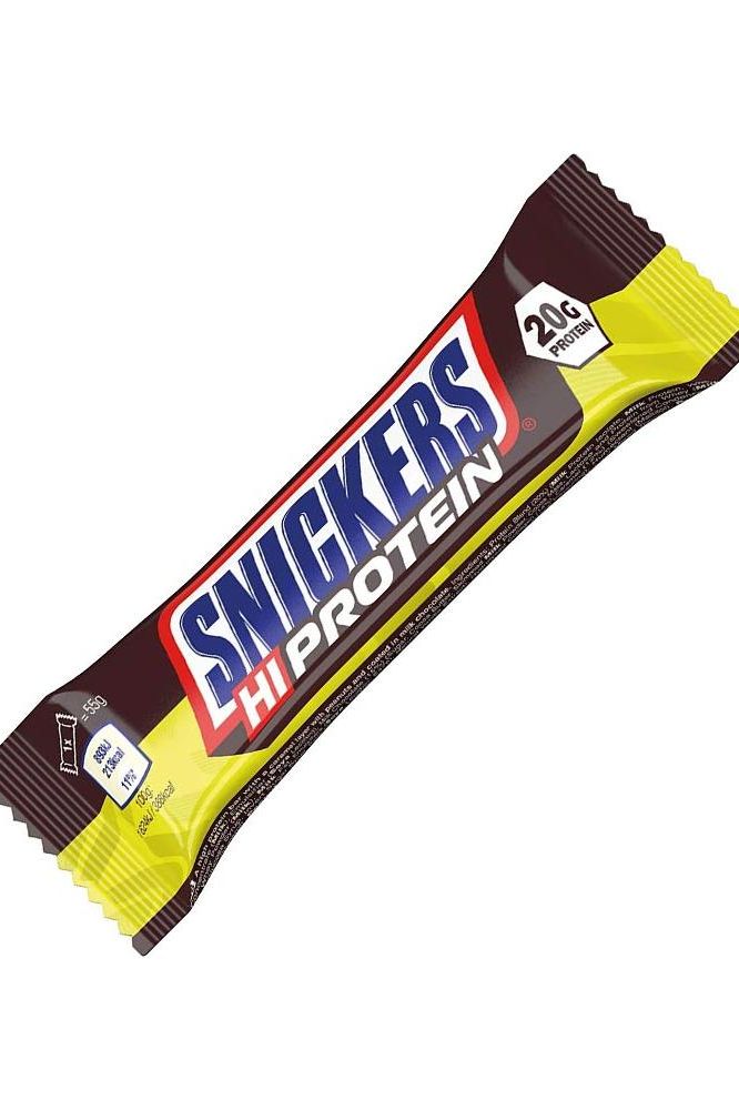 Snickers High Protein Bar featuring 20g protein, ideal for muscle recovery and a tasty snack option.