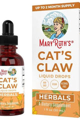 MaryRuth Organics Cat's Claw Liquid Drops, alcohol-free dietary supplement, immune support, vegan formula.