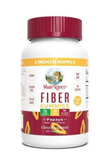 MaryRuth Organics Fiber Gummies in papaya flavor, vegan, gluten-free, 60 gummies, dietary supplement for digestive health.