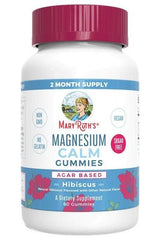 MaryRuth Organics Magnesium Calm Gummies bottle, promoting relaxation and muscle function, vegan, 60 gummies.