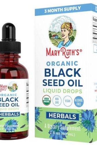 MaryRuth Organics Organic Black Seed Oil Liquid Drops, 3-month supply, vegan and alcohol-free dietary supplement.