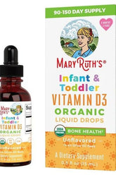MaryRuth Organics Organic Infant and Toddler Vitamin D3 Liquid Drops for healthy bone development and immune support.
