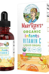 MaryRuth Organics Organic Infants Vitamin C Liquid Drops 2 oz with orange vanilla flavor for immune support.