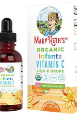 MaryRuth Organics Organic Infants Vitamin C Liquid Drops 2 oz with orange vanilla flavor for immune support.