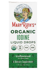 MaryRuth Organics Organic Iodine Liquid Drops, 1 fl oz dietary supplement for thyroid health.