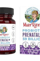 MaryRuth Organics Probiotic Prenatal+ dietary supplement bottle and packaging, 60 capsules for prenatal health support.