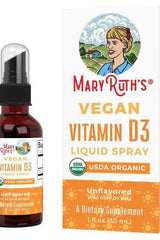 MaryRuth Organics Vegan Vitamin D3 Liquid Spray in a 1 oz bottle, USDA organic, unflavored dietary supplement.