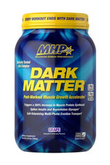 MHP Dark Matter post-workout muscle growth accelerator container with EAA complex, promoting rapid absorption and muscle recovery.