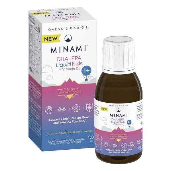 Minami - DHA+EPA Liquid Kids + Vitamin D3, Natural Orange & Berry - 100 ml.