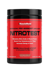MuscleMeds Nitrotest Pre-Workout and Test Booster, enhances energy and testosterone, watermelon flavor, 19.5 oz.