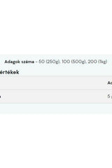 Myprotein L-glutamine product nutrition table showing serving sizes and glutamine content.