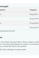 Nutritional information for Myprotein Myvitamins Zinc & Magnesium, detailing ingredients per capsule.