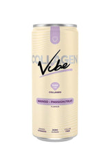Nanosupps Collagen Vibe drink can with mango-passion fruit flavor, sugar-free and color-free, enriched with collagen.