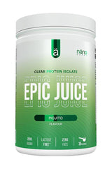Nanosupps Epic Juice Clear Whey Protein Isolate in Mojito flavor, 35 servings, zero sugar and fats.