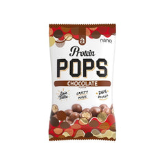 Nanosupps Protein Pops chocolate flavor pack, high protein snack with crispy puffs for healthy indulgence.