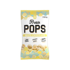 Nanosupps Protein Pops in white chocolate flavor with 26% protein, a delicious snack alternative.