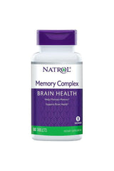 Natrol Memory Complex supplement bottle with 60 tablets for brain health and memory support.
