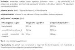 Nattljusolja baksida med näringsinformation