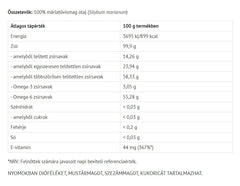 Mjölktistelfröölja baksida med näringsinformation