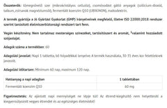 Organic Coenzyme Q10 baksida näringsfakta