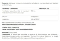 Organic Korallpulver baksida med näringsfakta