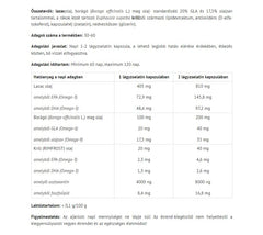 Natur Tanya Organic Omega 3-6-9 baksida näringsfakta