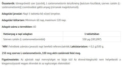 Organisk Selen baksida näringsfakta