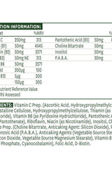 Natures Aid B-50 Complex + C supplement nutrition label with vitamin and mineral information.