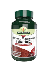 Natures Aid Calcium, Magnesium & Vitamin D3 supplement for bone health – 90 tablets for muscle function support.