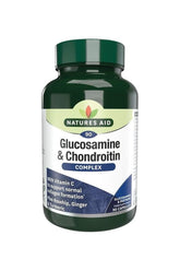 Natures Aid Glucosamine & Chondroitin Complex capsules bottle with Vitamin C, botanicals, and 90 count.