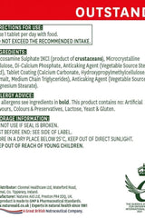 Product label for Natures Aid Glucosamine Sulphate 1500mg tablets, detailing usage, ingredients, and storage advice.