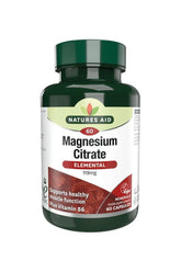 Natures Aid Magnesium Citrate 60 capsules, supports healthy muscle function and contains Vitamin B6.
