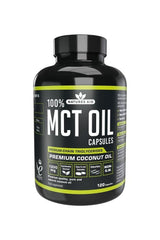 Natures Aid MCT Oil Capsules bottle, 120 capsules, premium coconut oil for energy and fat burning.