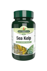 Natures Aid Sea Kelp tablets, 180 count, a natural source of iodine for healthy skin and thyroid function.