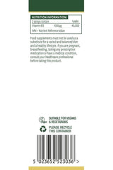 Natures Aid Vitamin B12 Daily Oral Spray nutrition label, vegan-friendly, contains 1000µg of Vitamin B12 per 2 sprays.
