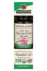 Nature's Answer 100% Pure Eucalyptus Essential Oil 15 ml, Non-GMO and Gluten-Free, promotes relaxation and well-being.