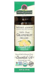Nature's Answer 100% Pure Grapefruit Essential Oil 15 ml bottle, Non-GMO and gluten-free, for health and wellness.