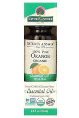 Nature's Answer 100% Pure Orange Essential Oil 15 ml, organic, non-GMO, gluten-free, uplifting and natural wellness.