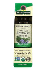 Nature's Answer 100% Pure Rosemary Essential Oil 15 ml, non-GMO, gluten-free, natural wellness product.