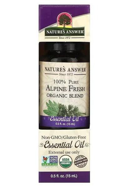 Nature's Answer 100% Pure Essential Oil Alpine Fresh 15 ml, gluten-free, non-GMO, natural blend for wellness.